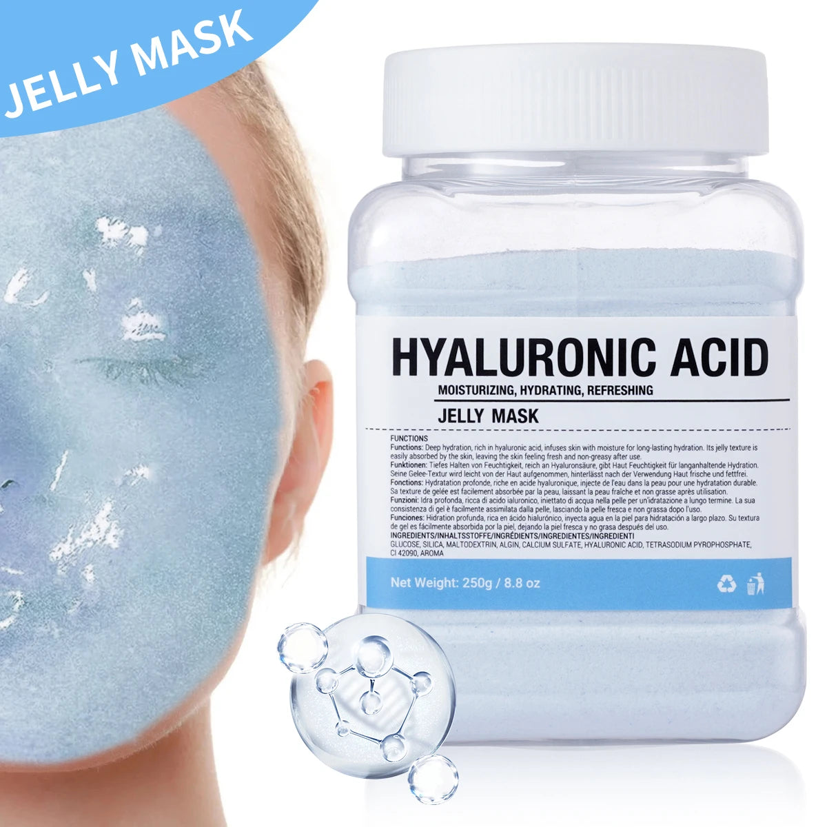 Jelly Mask for Facial Rose Smooth Face Mask Skin Care, Jelly Mask Powder, Hydrated Nourished Hydro ,Gel Peel Off MasK